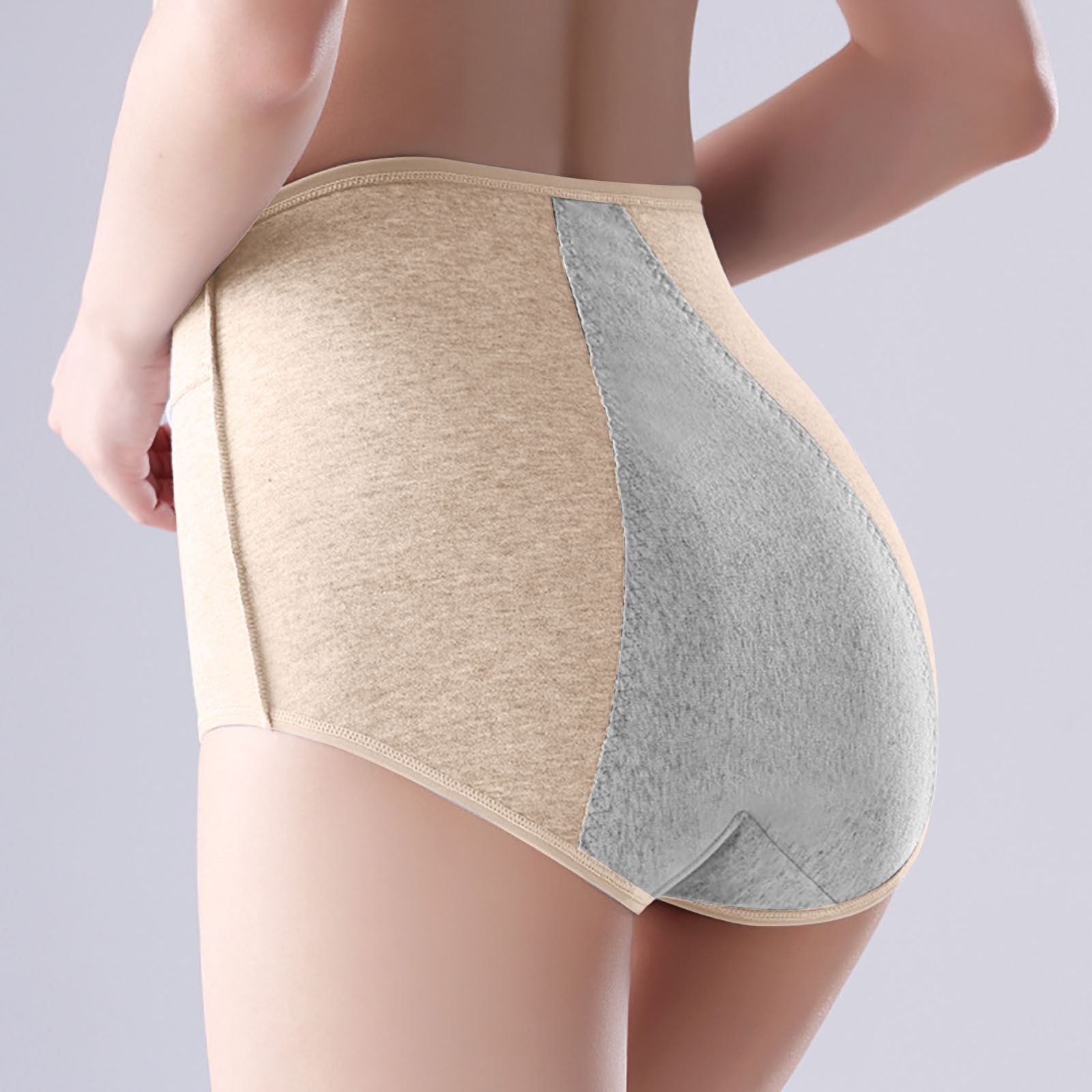 thumbnail image 2 of Braguitas sanitarias menstruales para mujer a prueba de fugas por delante y por detrás: cintura alta, entrepierna pura, tallas grandes, reutilizables y resistentes a las fugas para uso diurno y noc, 2 of 4